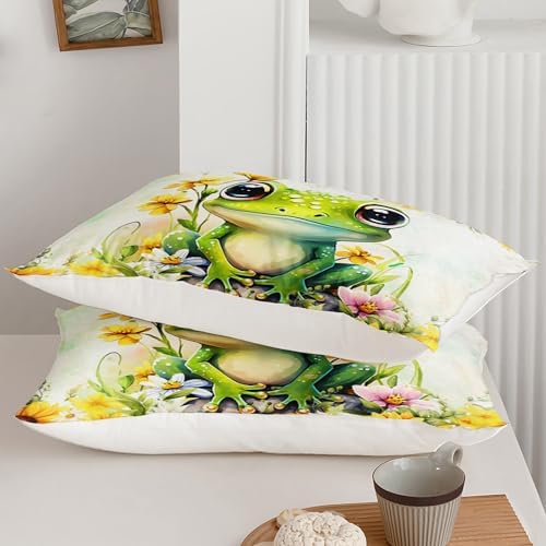 AILONEN Green Sunflower Duvet Cover Set 3 Piece