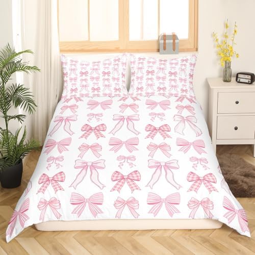Manfei Bowknot Kids Duvet Cover Set Full Size
