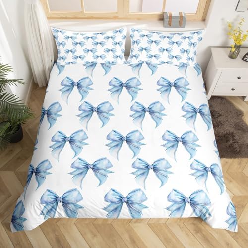 Feelyou Girl Blue Bowknot Duvet Cover Set 1