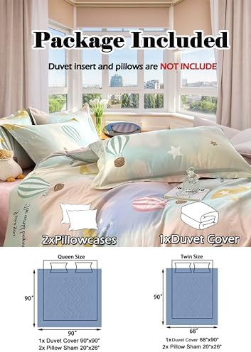 MorroMorn 3PCS Pink Duvet Cover Set for Kids