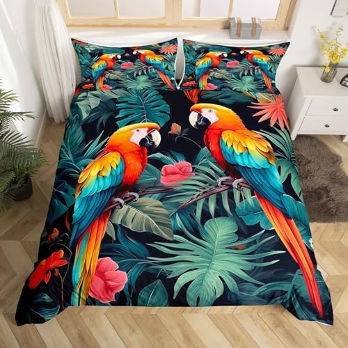 Manfei Tropical Birds Duvet Cover Set