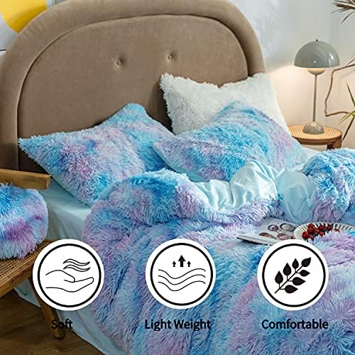 RYNGHIPY Rainbow Tie Dye Duvet Cover Set Queen Size 3Pcs