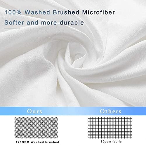 Queen Size White Microfiber Duvet Cover Set with Zipper