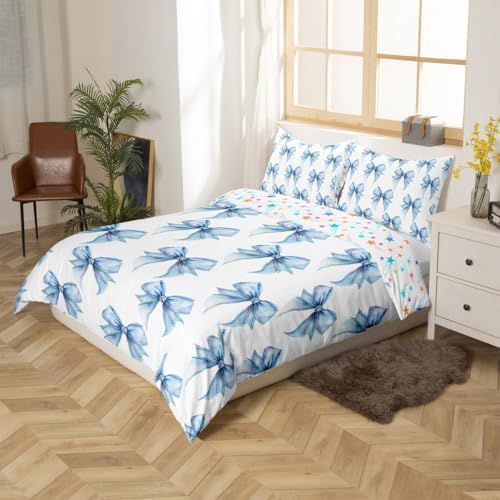 Feelyou Girl Blue Bowknot Duvet Cover Set 1