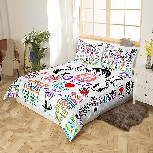 Homewish Golf Duvet Cover Set Queen Size