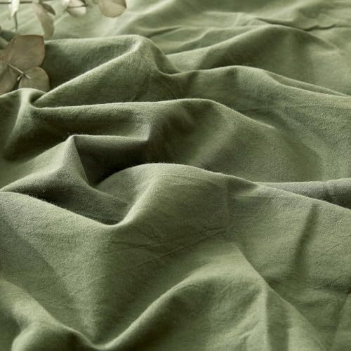 AMWAN Army Green Twin Duvet Cover Set