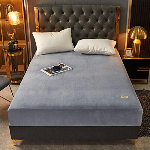 FCLDESHOP Flannel Mattress Protector Grey 90x200cm30cm