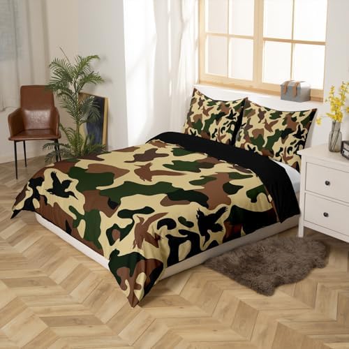 Erosebridal Farmhouse Camo Duvet Cover Set Twin Size