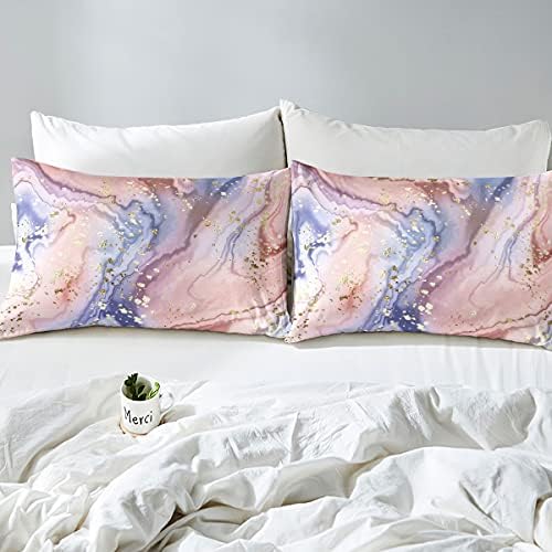 Feelyou Girls Pink Marble Duvet Cover Set