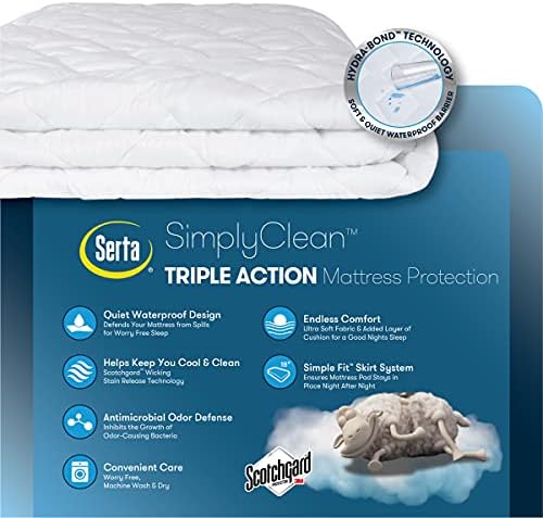 Serta Simply Clean Triple Action Mattress Pad for King Size