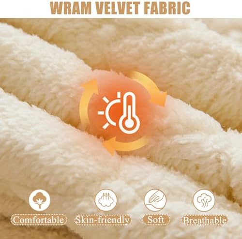 LDLCYCN Velvet Mattress Protector Queen Deep Pocket Warm Cover