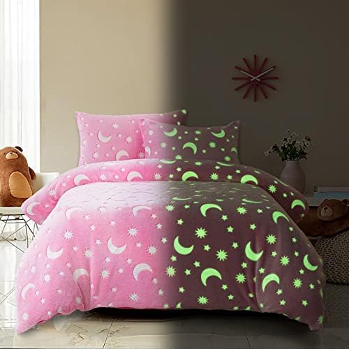 HOMBYS Glow in The Dark Duvet Cover Set for Kids