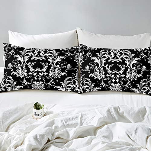 Feelyou Boho Damask Duvet Cover Set for Queen Size Bed