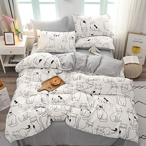 Cute Cat Duvet Cover Set Twin for Kids