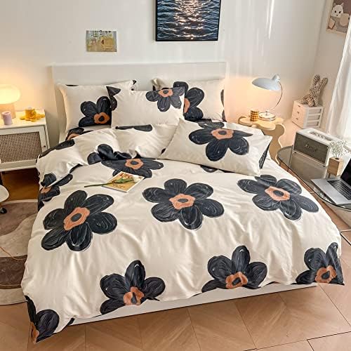 BlueBlue Flower Kids Duvet Cover Set Twin Size 68x86in