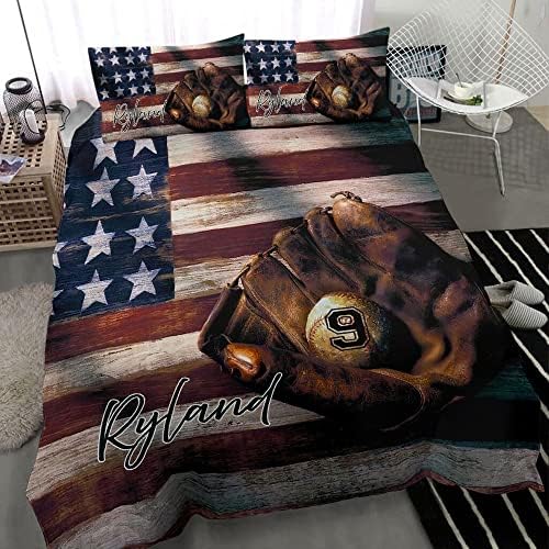 Personalized Baseball Duvet Cover Set for Boys 1