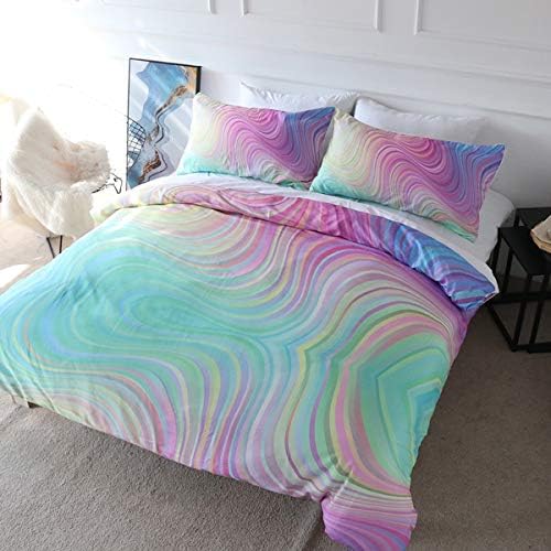 BlessLiving Rainbow 3D Duvet Cover Set Kids Full