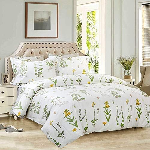FADFAY 3pcs Duvet Cover Set 100 Cotton Twin XL Floral Pattern
