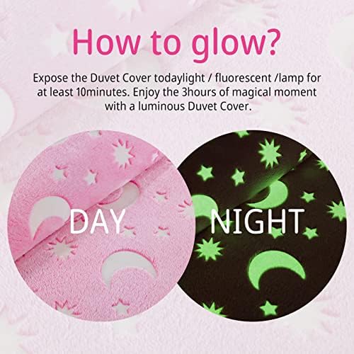 HOMBYS Glow in The Dark Duvet Cover Set for Kids