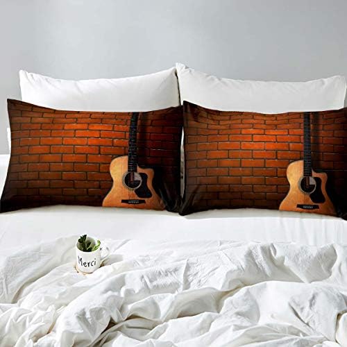 Feelyou Youth Guitar Print Duvet Cover Set