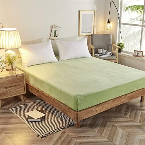 FCLDESHOP Flannel Mattress Pad Cover Deep Pocket 150x200cm