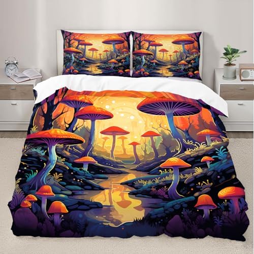 Mushroom Wonderland Duvet Cover Set Twin Size