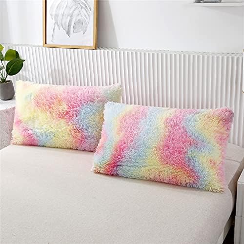 RYNGHIPY 3Pcs Rainbow Girls Queen Duvet Set with Hidden Zipper