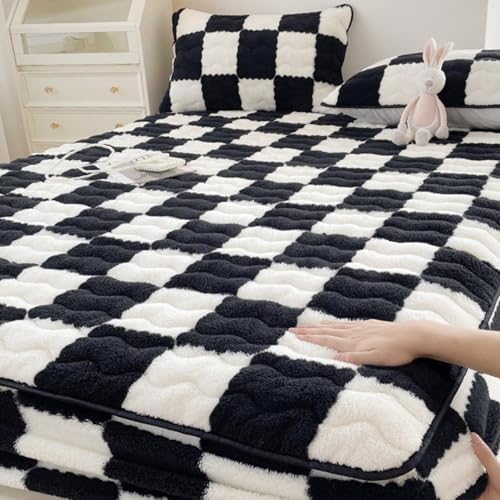 Velvet Mattress Protector Non-Slip 90x200cm Twin Size