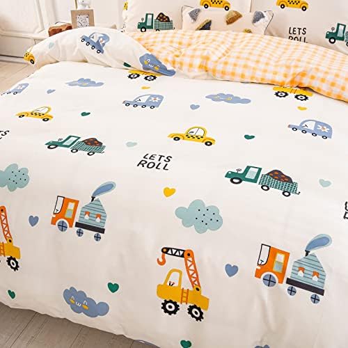 Kids Duvet Cover Set Twin - Car Truck Print