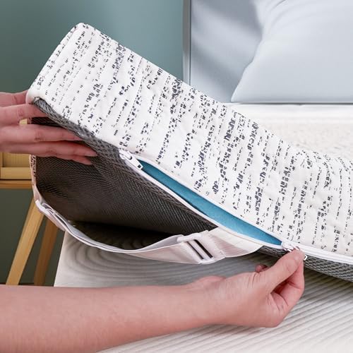 SUBRTEX 3 Inch Queen Mattress Topper Cover with Zip and Straps