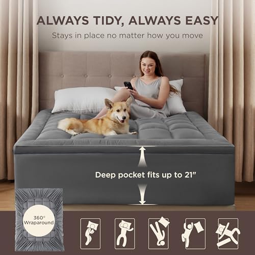 Bedsure King Mattress Topper with 900GSM Soft Pillow Top
