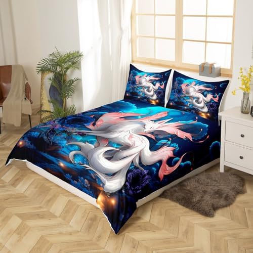 Feelyou Japanese Ukiyoe Floral Duvet Cover Set