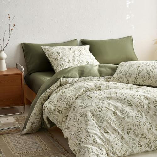 Bildenly Floral Duvet Cover Queen Size Reversible Set