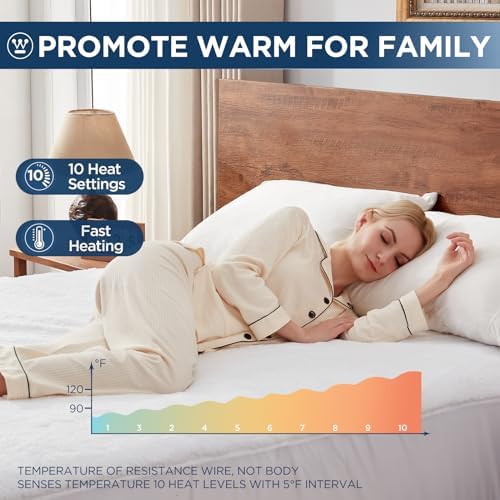 Westinghouse Cal King Heated Mattress Pad with 10 Heat Settings 1