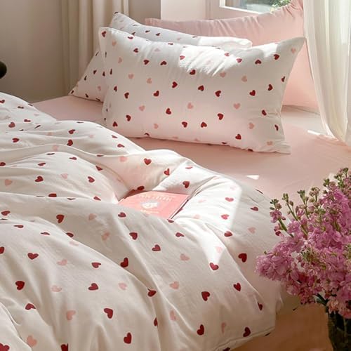 Bildenly Heart Duvet Cover Set Queen Size