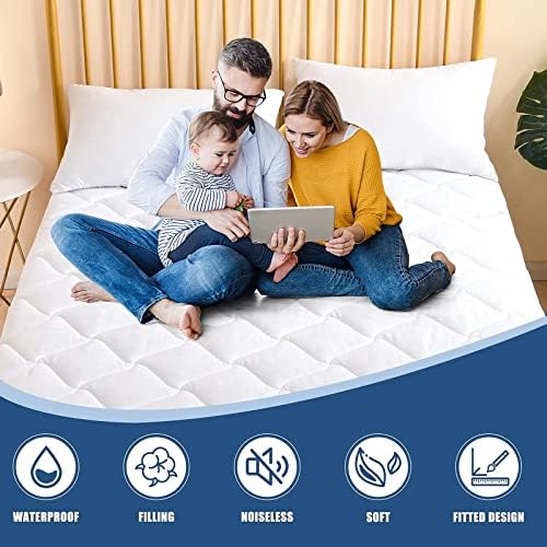 JamRest Full Size Quilted Mattress Pad with Waterproof Cooling Cover