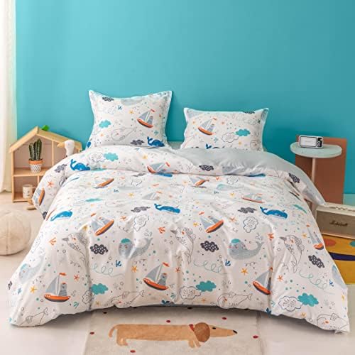 SimpleOpulence 4-Piece Organic Cotton Duvet Set for Kids
