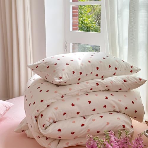 Bildenly Heart Duvet Cover Set Queen Size