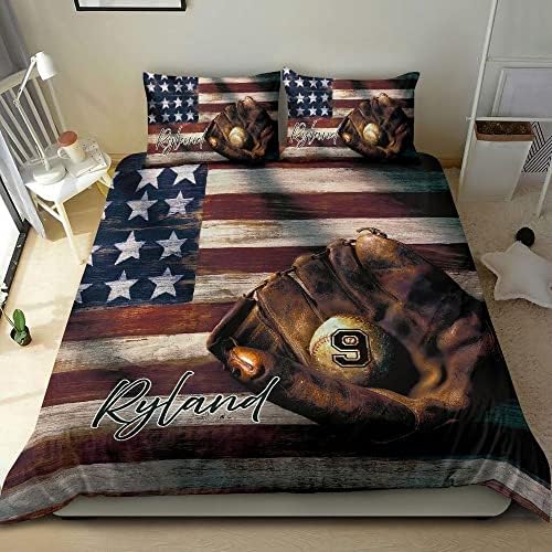 Personalized Baseball Duvet Cover Set for Boys 1
