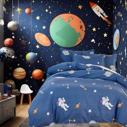 Brandream Outer Space Duvet Cover Set for Kids