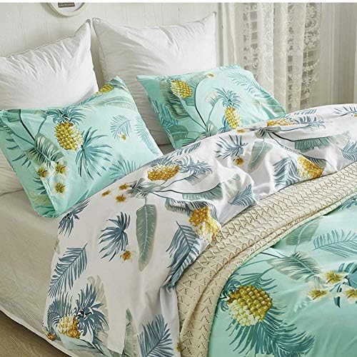 Feelyou Tropical Pineapple Duvet Cover Set Queen Size