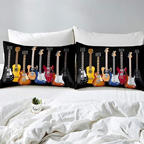Feelyou Rock Music Themed Duvet Cover Set for Kids and Adults