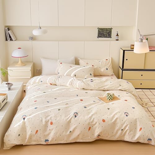 AOJIM Cute Duvet Cover Set 3PCS Queen Size