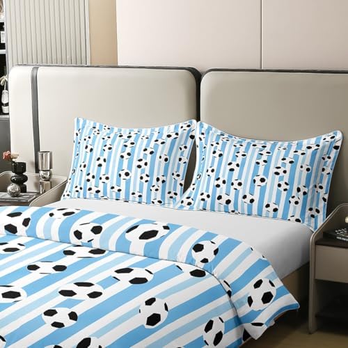 Feelyou Soccer Duvet Cover Set 2Pcs Zipper Cotton