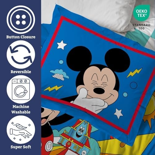 Jay Franco Duvet Cover Set Mickey Mouse Queen Size 3 Piece