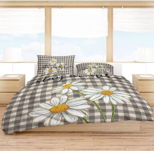 OComster California King Duvet Cover Set with 2 Pillowcases