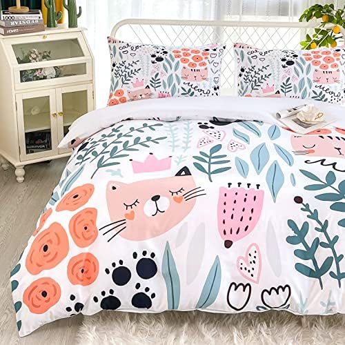 Sunature Cartoon Cat Duvet Cover Set 3 Piece 1