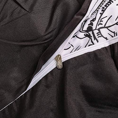 Feelyou Pinch Pleated Duvet Cover Set - Solid Black with 2 Pillow Shams