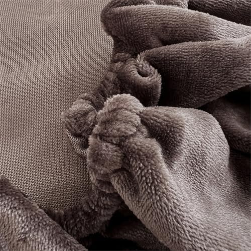 Velvet Flannel Checkered Mattress Protector 6-18 Deep Pocket Coffee King