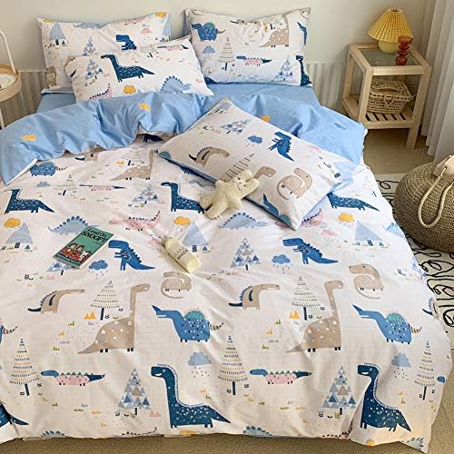 BlueBlue Dinosaur Duvet Cover Set Queen 100 Cotton